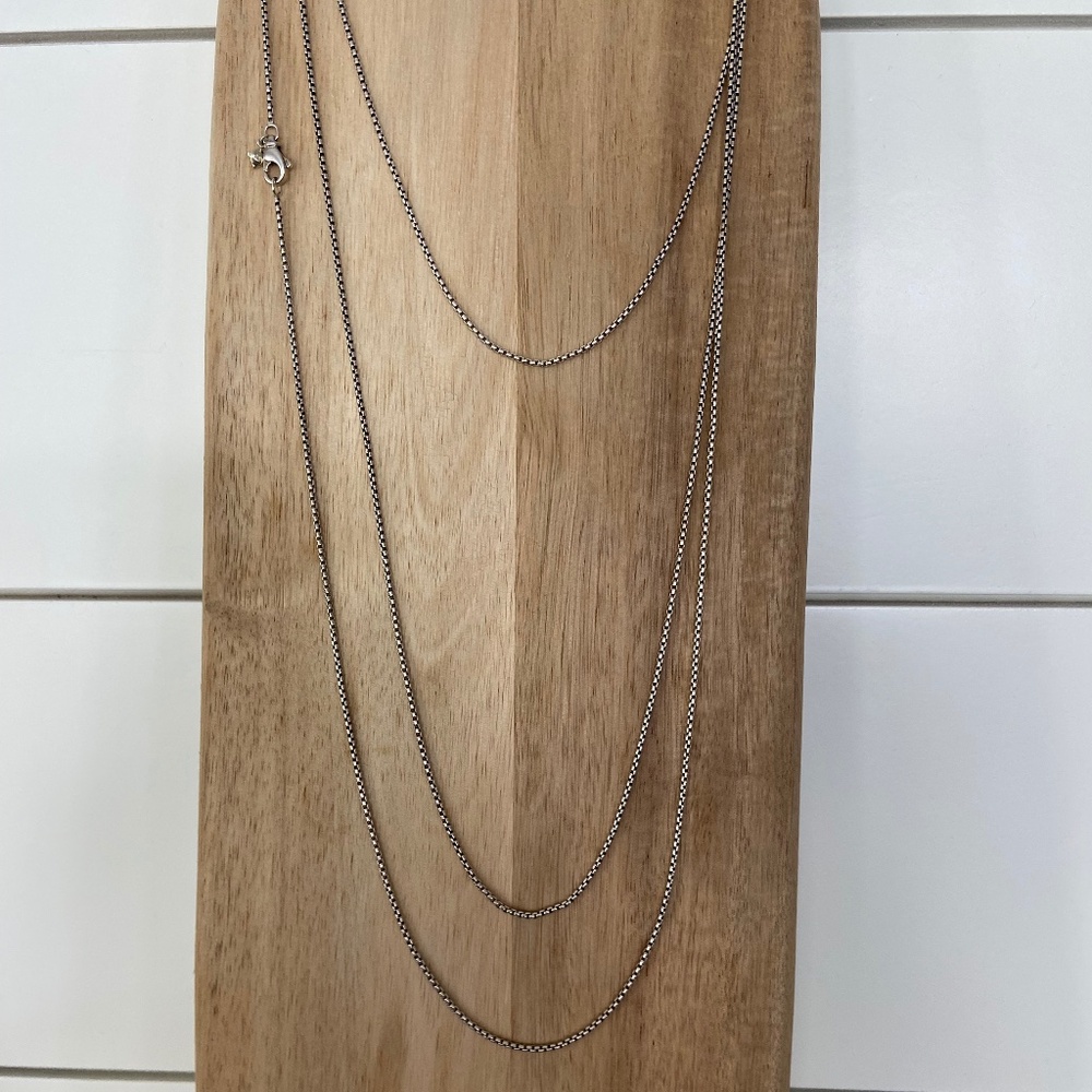 David Yurman 72" box chain sterling silver necklace